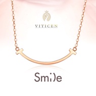 VITICEN 18k Rose Gold Smile Lady Necklace Au750 18k Yellow Gold Clavicle Necklace 18k White Gold Exq