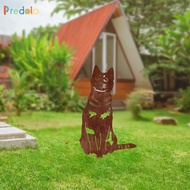 [Predolo] Yard Stake, Yard Sign, Kitten Silhouette Statue, Lawn Decoration, Rustic Design,