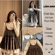2-String Camisole Set with Welded Ruffles and Paper T-shirt LAM ANH TRAN MA802
