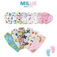 MILLIE 10PCS Cartoon Kids KF94 Mask Disposable Kid Earloop Children K94 Mask Korean Design 4 layer F