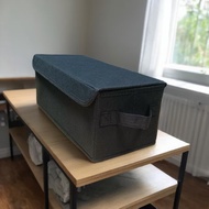 [in stock] Fabric storage box for home wardrobe, grid cabinet storage box, foldable with lid, integr