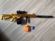 水彈 PUBG 金色玩具槍 M4A1 連瞄準鏡 垂直握把 彈鼓