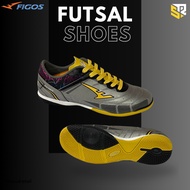 FIGOS PRO SALA FUTSAL SHOES BLACK GOLD KASUT FUTSAL WARNA HITAM GOLD