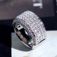 18k White Gold Plated Men's Ring 3 Carat Ring Index Finger Ring Men's Ring