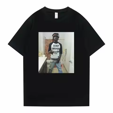 2026 Spring/Summer Rap Artist Chief Keef "Lead Never Follow Leaders" Funny Emoji Printed Men's Cotto