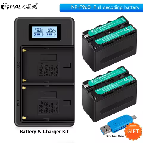 7.2V 8800mAh NP-F970 NP-F960 NP F970 Batteries + LCD Dual Charger for SONY F970 F960 F770 F570 HVR-H