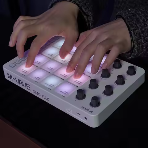 M-VAVE SMC-PAD MIDI Controller Strike Pad RGB Backlight MIDI Keyboard BT Connection Low Latency 3.5m