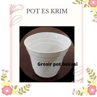 PUTIH Gol Pot 8 Cm White Small Cactus Pot Ice Cream Pot Without Holes 8 Cm Hydroponic Pot Ice Cream 