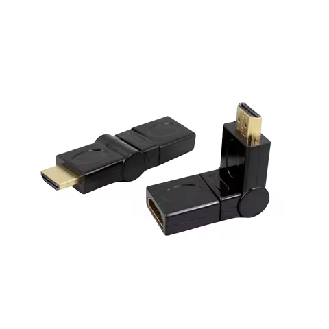 HDMI adapter male to female 1.4 90 degrees 180 degrees 360 degrees free rotation folding compatible 