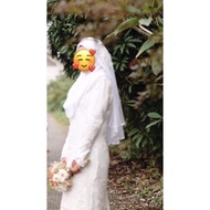 🔥PRELOVED ITEM🔥 VEIL NIKAH/ TUNANG LACE & MANIK