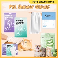 Pet Shower Gloves disposable glove wet tissue dog cat cleaning glove dry shampoo disposable towel pe