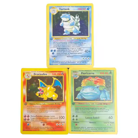 3pcs/set Pokemon DIY 25Th Anniversary German Cards PTCG Charizard Blastoise Flash Cards Game Anime R