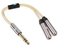 ukiism 1/4 Splitter Cable, 1/4" TRS 6.35mm Stereo Male Plug to Dual 1/4" TRS 6.35mm Female Jack Audi
