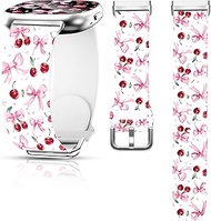 Christmas Fall Watch Band Compatible with Fitbit Versa 4 /Versa 3 /Sense 2 /Sense, Silicone Xmas Sno