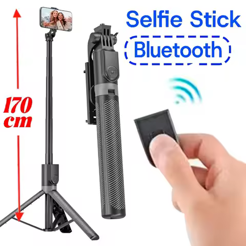170cm Selfie Stick for Smartphone Reinforced Tripod with Bluetooth Multifunctional Portable CellPhon
