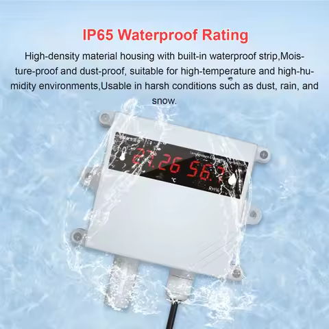 Industrial Temp Humidity Sensor Monitor for Greenhouse HVAC Systems High Precision RS485 Temperature