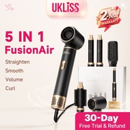 Ukliss 5 IN 1 Multifunctional Hot Air Brush Ionic Technology Straightener /Hair Curler/ Hair Styler 