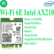 Intel AX210 wifi Card for laptops, PCs,... 3 bands, speed 2.4Gbps, bluetooth 5.3