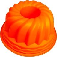 Silicone Bundt Cake Pan by Orenji – Non-Stick, 9 Inch Round Fluted Mold for Baking Cakes, Jello, and