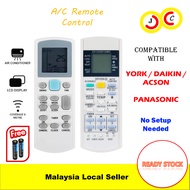 【FREE BATTERY AAA x2】 Air Conditioner Remote Control Replacement ACSON D@IKIN YORK PANASONIC
