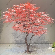 Simulation Red Maple Tree Shopping Mall Customized Modeling Leaf Large Decoration Wishing Plant Land