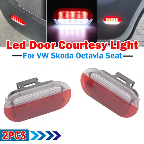 2Pieces For VW Golf MK3 MK4 Jetta Beetle Touran Polo Vento White/Red Led Door Courtesy Lights Under 