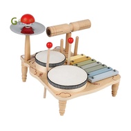 Kids Drum Set for Toddlers Wooden Early Education Beginner Percussion Music Table Children'S Drum Ra