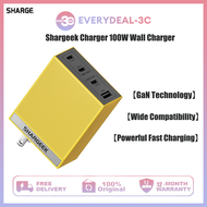 Shargeek/shargeek USB C 100W GaN เครื่องชาร์จติดผนังหลายพอร์ตที่ชาร์จอย่างรวดเร็ว PPS 3.0 PD สำหรับ 