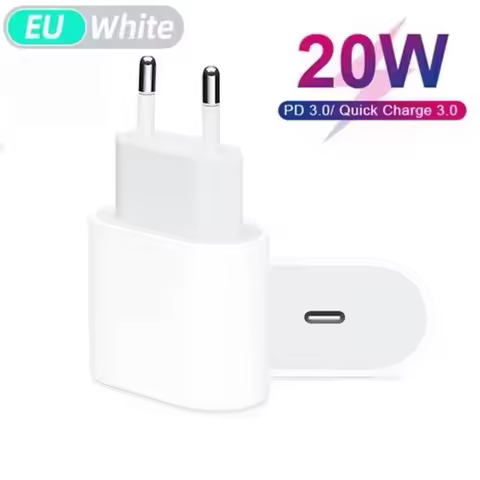 PD20W Fast Charger European Standard Plug Adapter with USB-C Interface 20W Disguised Fast Charging H