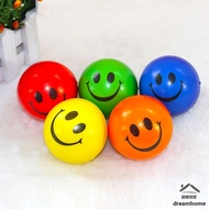 DH❤❤smile face print sponge foam squeeze stress ball relief yoga gym fitness toy hand wrist exercise pu rubber toy balls