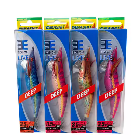 YAMASHITA High Quality Fake Bait Wooden Shrimp Squid Hook 3.5 22.5g Quick Sinking Fake Bait for Squi