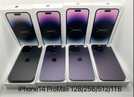 iPhone 14 Pro Max 128GB/256GB/512GB/1TB Full set  港行雙卡 部分有Apple保養  電池100% 機身99.9%New 接受任何付款方式 店舖保養180日