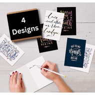 [SG SELLER] 4 PCS Bible Verse Inspirational Cards, 4 Cover Designs with Bible Quotes, Christian Card