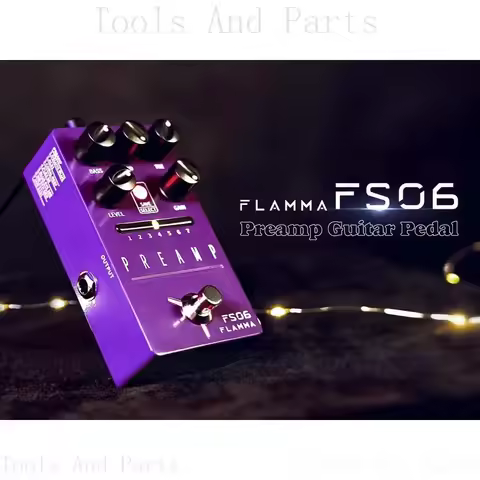 FLAMMA FS06 Digital Guitar Effects Pedal With Preamp Models Preset Save Slot Built-In Cabinet Simula