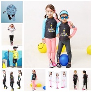 2-12Yrs Girls Boy Swimwear 2pcs Swimsuit Suit Kids Baby Swim Wear M-4XL Long Sleeve Top+Pants Swimmi