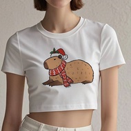 Capybara Crop Top - Kawaii Gothic Harajuku Tee