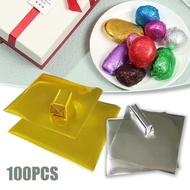 100pcs Aluminum Foil Paper Chocolate Wrapping Gold Foil Paper Gold Foil Food Grade Wrapping