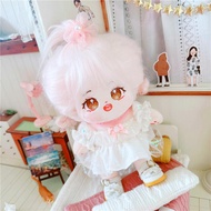 20cm Cute Doll Accessories White Pink Shine Princess Dress Headwear Clothes Set Winter Ningning Karina Giselle Fans Gift