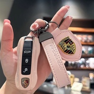 Porsche key cover macan Cayenne Cayman taycan 718 Boxster 911 Panamera key reflective pink protectiv