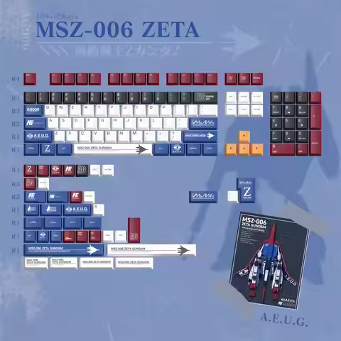 Zeta Gundam Mechanical Keyboard Keycaps PBT Dye Sublimation Personality MSZ-006 Key Caps Original PC