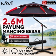 2.6M Payung Mancing Besar Fishing Umbrella 360° Adjustable Waterproof UV Camping Beach Payung Besar