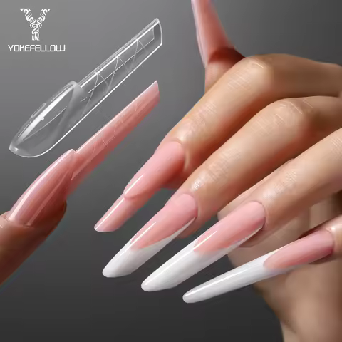 YOKEFELLOW ImMaster 3D Reverse French Dual Form 150pcs Magic Caps Zone French Almond Nail Dual Form 