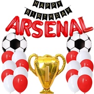 (SG Seller) Arsenal Birthday Decoration Arsenal Soccer Football Decoration, Arsenal Soccer