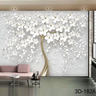 Wallpaper Dinding 3D Custom Motif Tangkai Bunga
