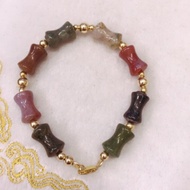 Assorted color Agate & 10k gold bracelet !!!