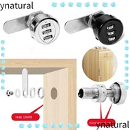 YNATURAL Password Lock, Anti-theft 3 Digital Code Combination Lock,  Zinc Alloy Furniture Security Drawer Lock Cupboard Drawer