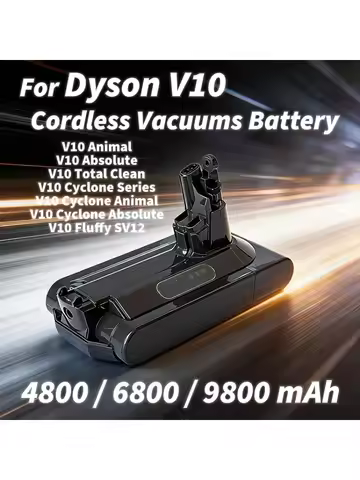 Original Battery Compatible with Dyson V10 Vacuum 4800/6800/9800mAh Battery V10 Animal Absolute V10 