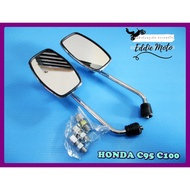 SIDE MIRROR SET Fit For HONDA C95 CA95 C92 CA92 CA160 // Classic Square Shape