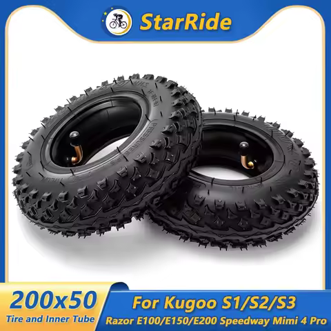 200x50 Off-Road Tire for Kugoo S1/ S2/ S3 Razor E100/ E150/ E200 Speedway Mini 4 Pro Mini Scooter 20
