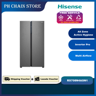 HISENSE 660L SIDE BY SIDE INVERTER FRIDGE | RS708N4ABN1 RS708N4ASN1